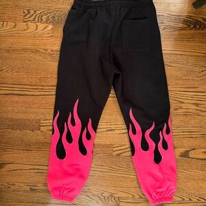 Kill Crew Black and Pink Flame Joggers Size Small